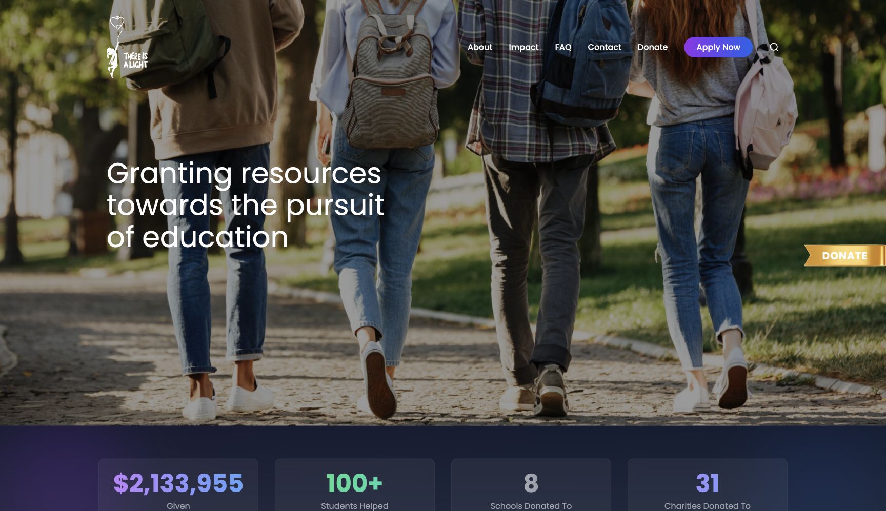 There Is A Light Foundation featured interface
