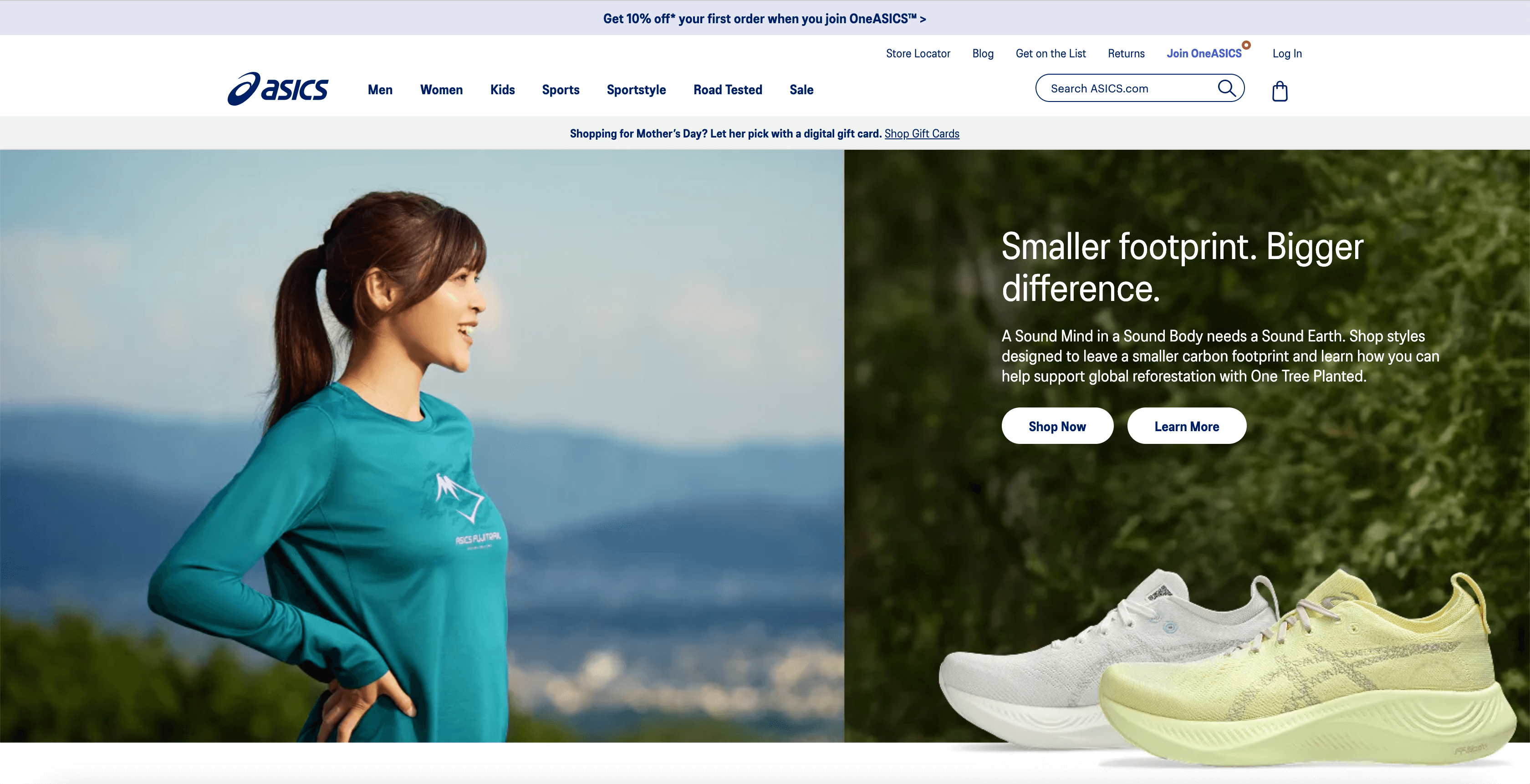 ASICS featured interface